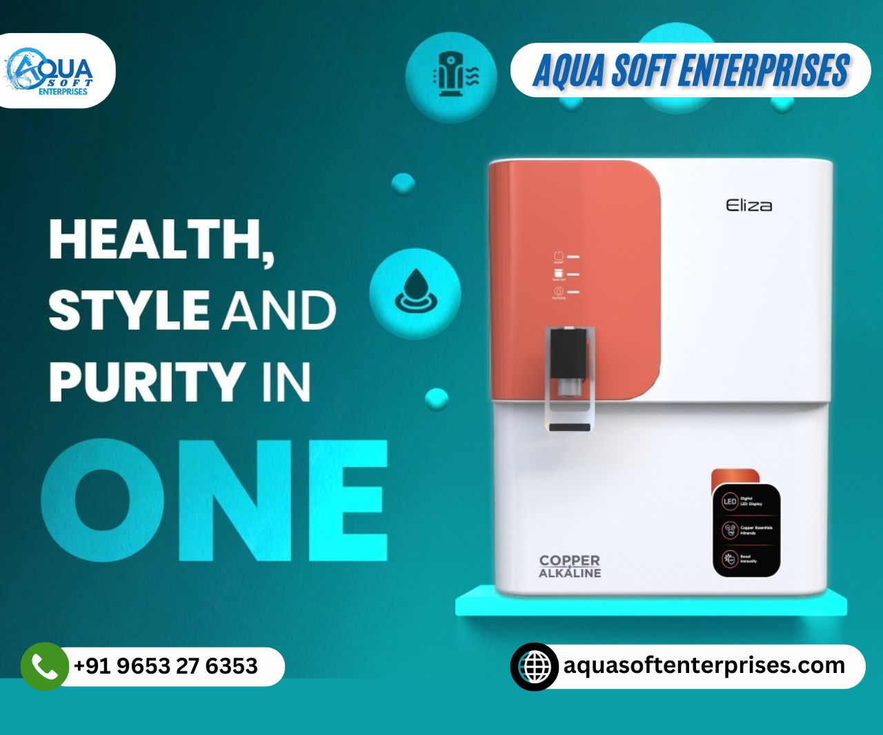 CLOUD ELIZA Black Black water purification | RO+UV+ALKALINE+COPPER+TDS