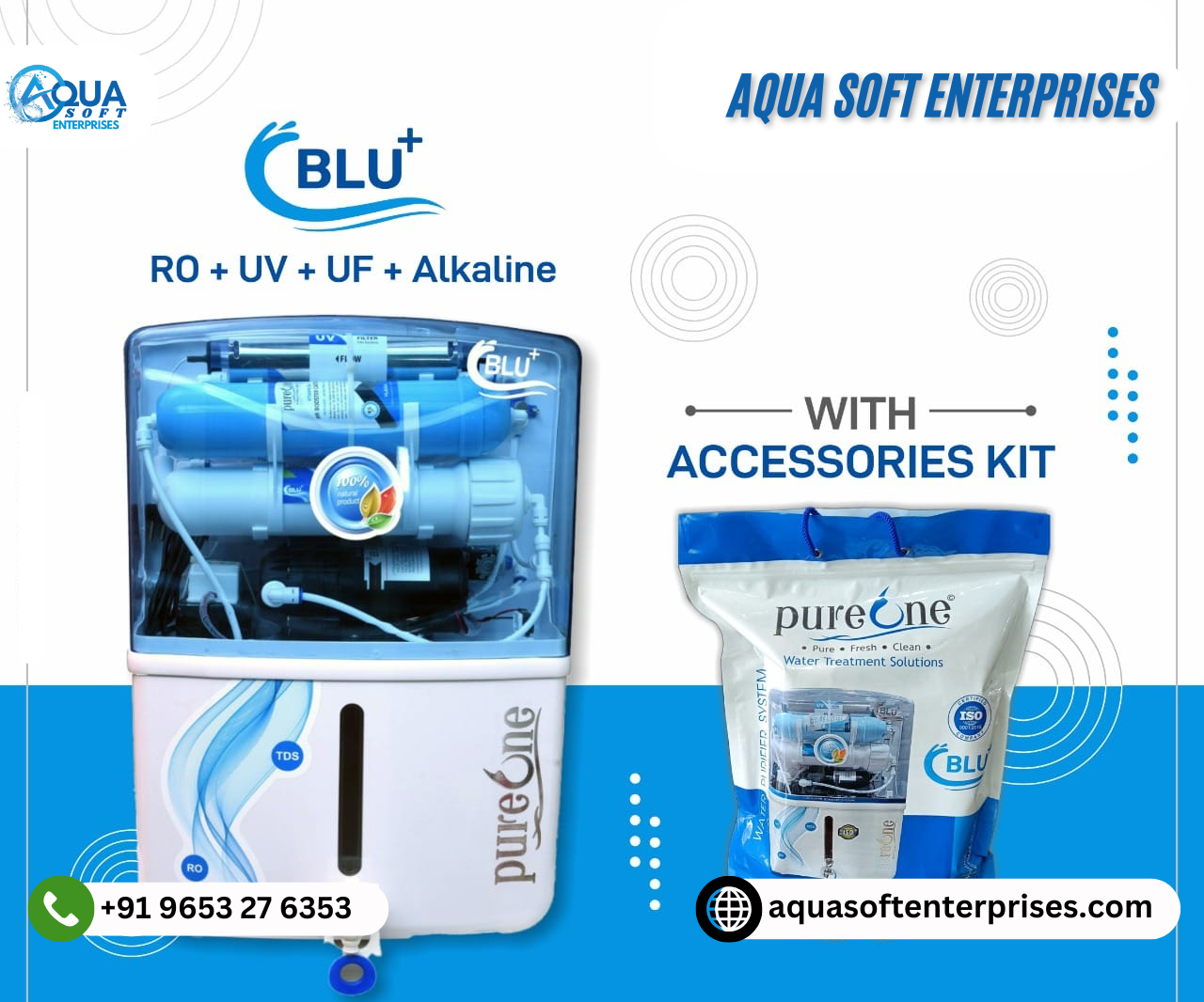 Pure One Blu+ RO+UV+UF Water Purifier System